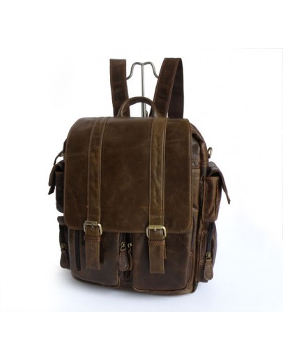 Фотография Компактный коричневый мужской стильный рюкзак 77038