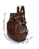 Фотография Вместительный и очень модный кожаный коричневый рюкзак 77047r