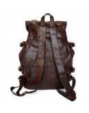 Фотография Вместительный и очень модный кожаный коричневый рюкзак 77047r