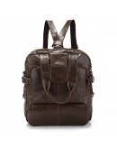 Фотография Повседневный модный кожаный коричневый рюкзак 77065q