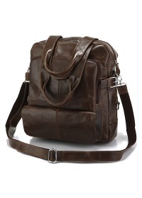 Повседневный модный кожаный коричневый рюкзак 77065q