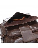 Фотография Повседневный модный кожаный коричневый рюкзак 77065q