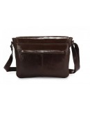 Фотография Вместительная коричневая кожаная сумка на плечо 77070R