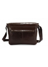 Вместительная коричневая кожаная сумка на плечо 77070R