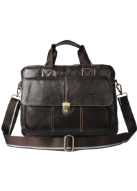 Кожаная коричневая мужская сумка портфель Cross 7077