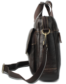 Фотография Кожаная коричневая мужская сумка портфель Cross 7077