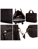 Фотография Кожаная коричневая мужская повседневная сумка Cross 7079