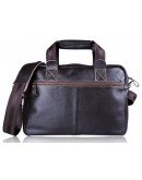 Фотография Кожаная мужская сумка кофейного цвета среднего размера 77081C