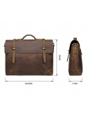 Фотография Стильный и прочный винтажный кожаный портфель 77082R