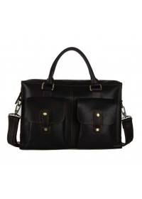 Мужская коричневая сумка - портфель в стиле ретро 77096
