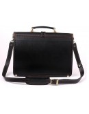 Фотография Кожаный черный портфель с коричневой нитью Manufatto 710-rvkor