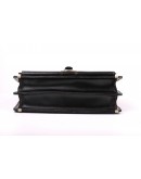 Фотография Кожаный черный портфель с коричневой нитью Manufatto 710-rvkor