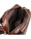 Фотография Коричневая сумка кожаная на плечо среднего размера 71004b