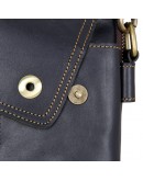 Фотография Синяя кожаная мужская сумка на плечо 71006k