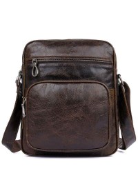 Кожаная мужская сумка шоколадного цвета 71008C