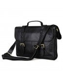 Фотография Черный кожаный портфель высокого качества 77101