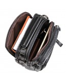 Фотография Чёрная небольшая кожаная мужская сумка 71010a