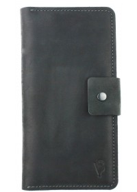 Вместительное кожаное черное мужское портмоне 71010P-SKE