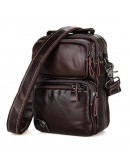 Фотография Коричневая небольшая кожаная мужская сумка 71010c
