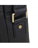 Фотография Кожаная чёрная мужская сумка на плечо без клапана 71011a