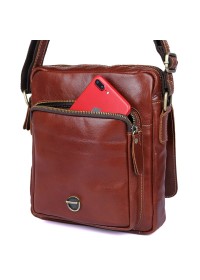 Коричневая мужская сумка на плечо с ручкой для ношения в руке 71016X