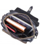 Фотография Черная мужская сумка на плечо с ручкой для ношения в руке 71016a