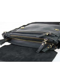 Кожаная черная мужская классическая сумка на плечо 710240-SKE