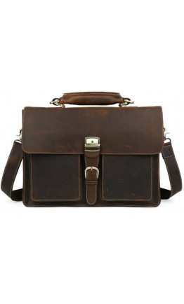 Кожаный мужской портфель коричневого цвета 710315
