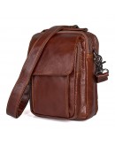 Фотография Мужская сумка кожаная на плечо, коричневый цвет 71032c