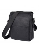 Фотография Черная мужская сумка на плечо, кожаная  71033a