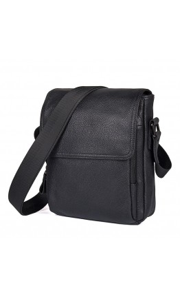 Черная мужская сумка на плечо, кожаная  71033a