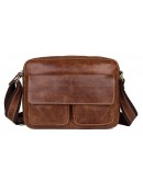 Фотография Мужская коричневая горизонтальная сумка на плечо 71039B