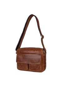 Мужская коричневая горизонтальная сумка на плечо 71039B