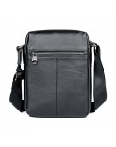 Фотография Мужская черная плечевая сумка кожаная 71051A