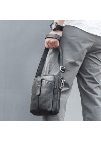 Мужская черная небольшая сумка через плечо 71052A