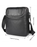 Фотография Черная кожаная мужская сумка через плечо 71053A
