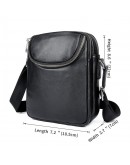 Фотография Кожаная черная небольшая мужская сумка на плечо 71053AS