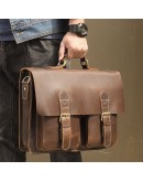Фотография Винтажный коричневый мужской кожаный портфель 77105B-2