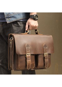 Винтажный коричневый мужской кожаный портфель 77105B-2