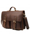 Фотография Винтажный коричневый мужской кожаный портфель 77105B-2