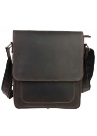 Добротная кожаная коричневая сумка на плечо 710638-SKE