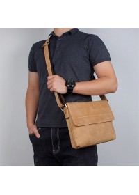 Винтажная горизонтальная мужская сумка на плечо 71065B