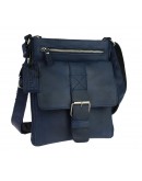 Фотография Синяя кожаная мужская сумка планшетка 710727-SKE