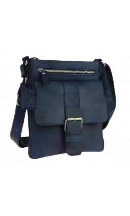 Синяя кожаная мужская сумка планшетка 710727-SKE