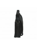 Фотография Вместительная кожаная черная сумка на плечо 77109A