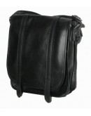 Фотография Вместительная кожаная черная сумка на плечо 77109A