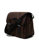 Фотография Вместительная коричневая тканевая сумка на плечо 7110622