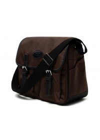 Вместительная коричневая тканевая сумка на плечо 7110622