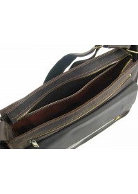 Кожаная коричневая горизонтальная сумка А4 с клапаном 7111-SGE