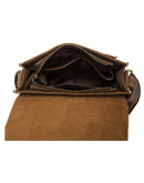Фотография Коричневая сумка мужская на плечо из конской кожи 71112B